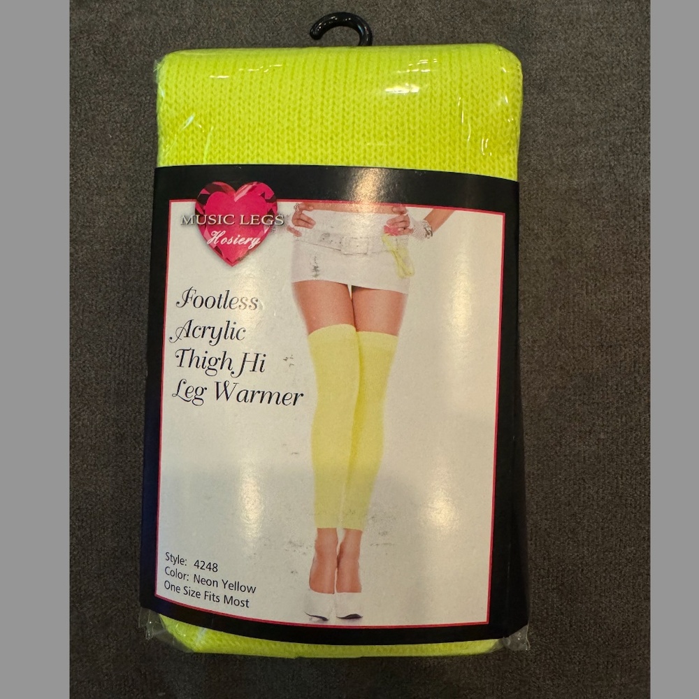 Music Legs Women's Footless Acrylic Thigh Hi Leg Warmer